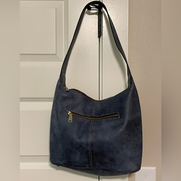 Patricia Nash Elia Denim Leather Small Hobo Bag - Picture 2 of 6